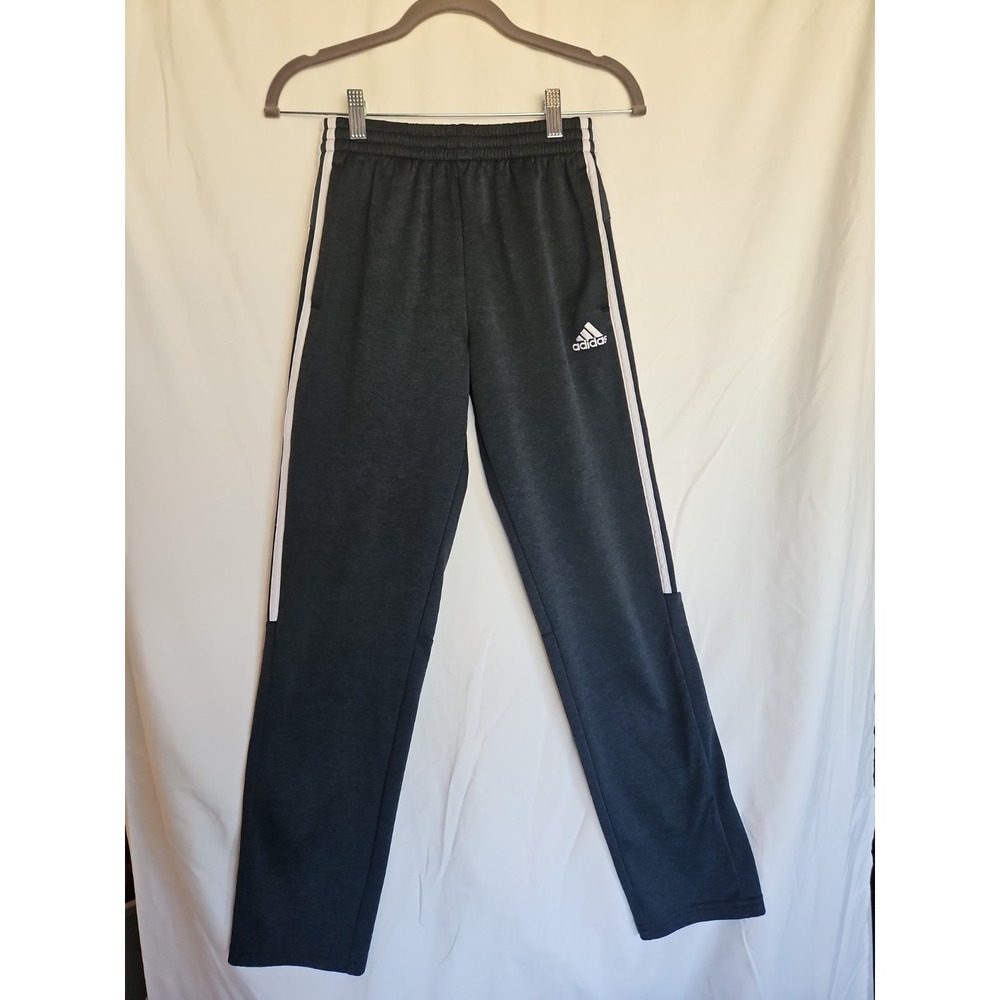 Adidas Girls L 14/16 Gray‎ White Stripe Track Pants 100% Polyester